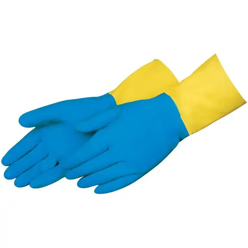 Chemical Resistant Gloves: X-Large, 28 mil Thick, Neoprene-Coated, Latex, Unsupported