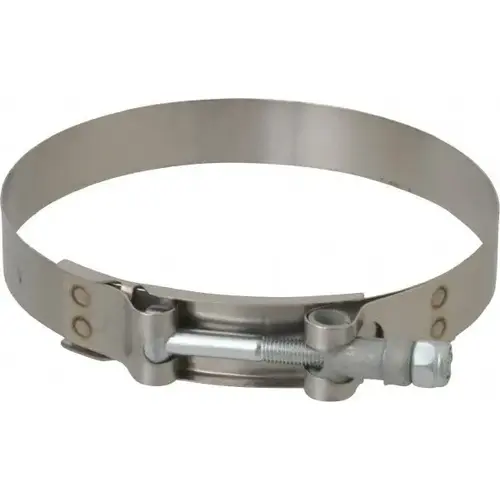 T-Bolt Band Clamp: 4.52 to 4.81" Hose, 3/4" Wide, Stainless Steel T-Bolt Band Clamp: 4.52 to 4.81" Hose, 3/4" Wide, Stainless Steel
