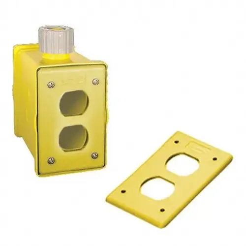 Electrical Portable Outlet Box: Thermoplastic, Rectangle, 5.38" OAH, 3.18" OAW, 4.2" OAD, 2 Gangs Electrical Portable Outlet Box: Thermoplastic, Rectangle, 5.38" OAH, 3.18" OAW, 4.2" OAD, 2 Gangs