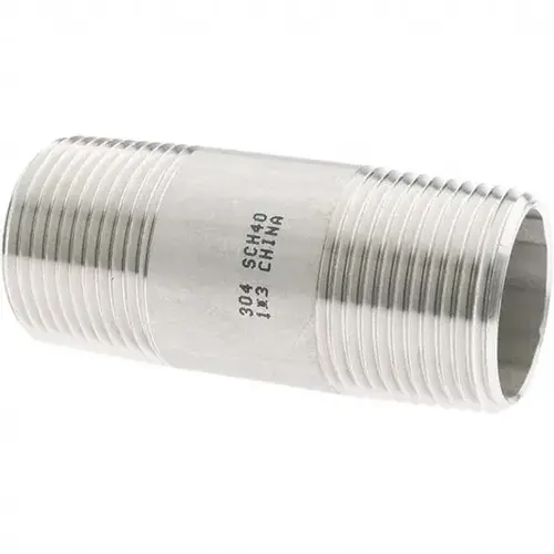 Stainless Steel Pipe Nipple: 1" Pipe, Grade 304 & 304L - pack of 2 Stainless Steel Pipe Nipple: 1" Pipe, Grade 304 & 304L - pack of 2