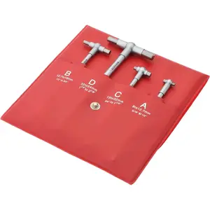 SPI 14-123-4 Telescoping Gage Set: 5/16 to 2-1/8", 4 Pc, Hardened Tool Steel, Satin Chrome Finish, Includes Vinyl Pouch