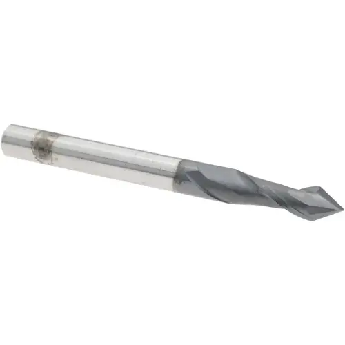 Drill Mill: 3/16" Dia, 5/8" LOC, 2 Flutes, 60 degree Point, Solid Carbide AlTiN Drill Mill: 3/16" Dia, 5/8" LOC, 2 Flutes, 60 degree Point, Solid Carbide AlTiN