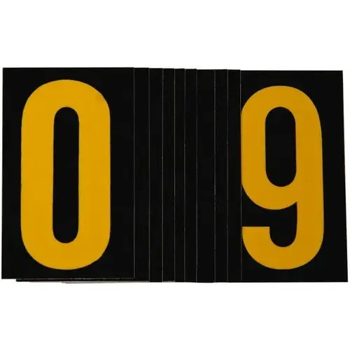 Number & Letter Label: "0 to 9", Rectangle, 1.75" Wide