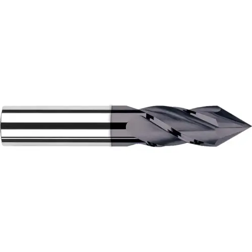 Drill Mill: 5/16" Dia, 13/16" LOC, 4 Flutes, 60 degree Point, Solid Carbide AlTiN Drill Mill: 5/16" Dia, 13/16" LOC, 4 Flutes, 60 degree Point, Solid Carbide AlTiN