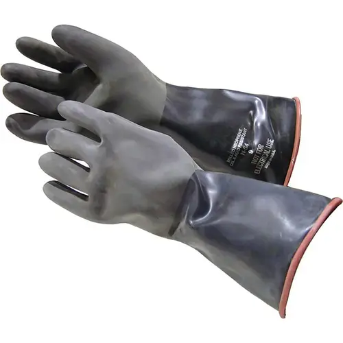 Chemical Resistant Gloves; Glove Type: Type A Chemical-Resistant; Type B Chemical-Resistant ; Material: Rubber ; Coating Material: Polyester ; Lining Material: Unlined ; Color: Black ; Thickness (mil): 0.03