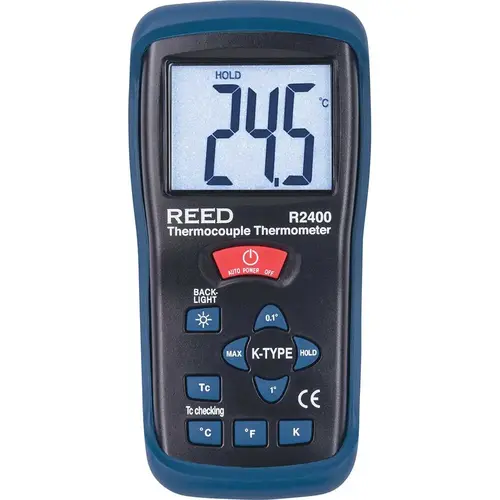 Digital Thermometer & Probe: 2,000 degree F, K Thermocouple Sensor