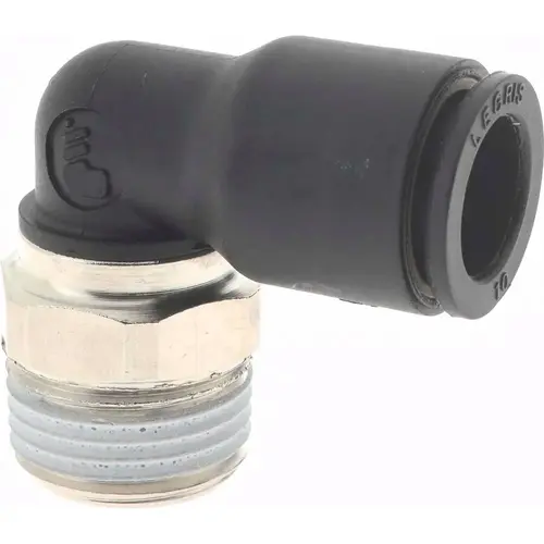 Push-To-Connect Tube to Male BSPT Tube Fitting: Male Elbow, 3/8" Thread