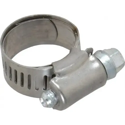 Worm Gear Clamp: SAE 8, 5/8 to 1" Dia, Stainless Steel Band Worm Gear Clamp: SAE 8, 5/8 to 1" Dia, Stainless Steel Band