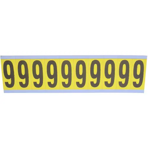 Number & Letter Label: "9", Rectangle, 1" Wide Number & Letter Label: "9", Rectangle, 1" Wide