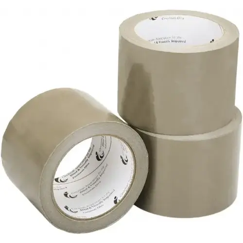 Packing Tape: 2" Wide, Tan, Hot Melt Adhesive