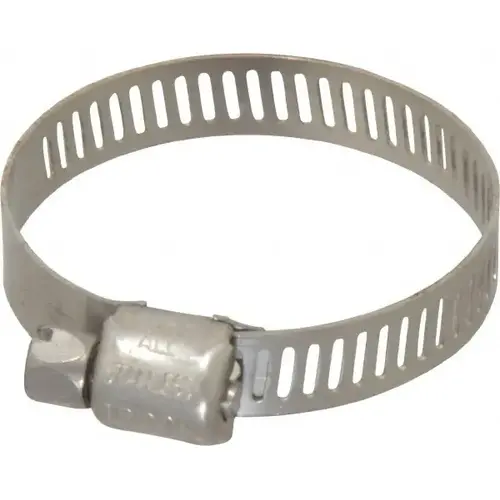 Worm Gear Clamp: SAE 16, 11/16 to 1-1/2" Dia, Stainless Steel Band Worm Gear Clamp: SAE 16, 11/16 to 1-1/2" Dia, Stainless Steel Band