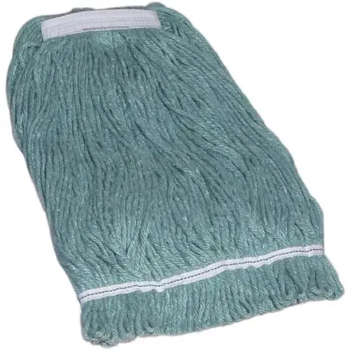 Wet Mop Loop: Clamp Jaw, Small, Green Mop, Blended Fiber