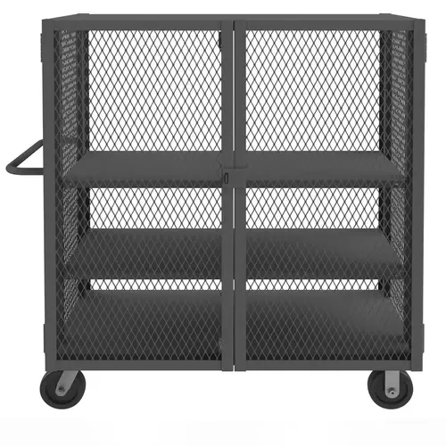 Steel Mesh Security Truck: 2,000 lb Capacity, 2 Shelf Steel Mesh Security Truck: 2,000 lb Capacity, 2 Shelf