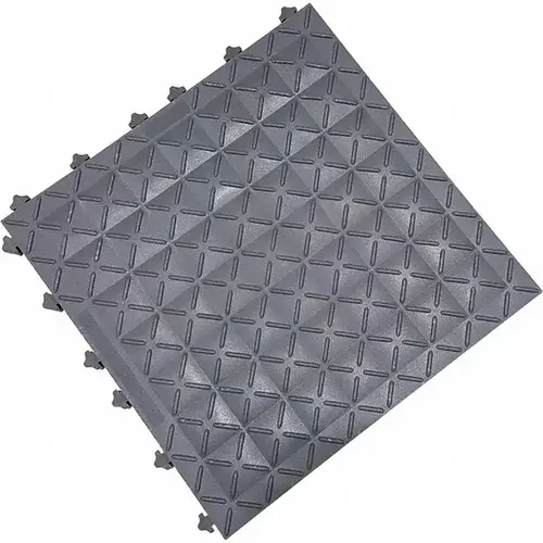 Anti-Fatigue Modular Tile Mat: Dry Environment, 18" Length, 18" Wide, 1" Thick, Gray