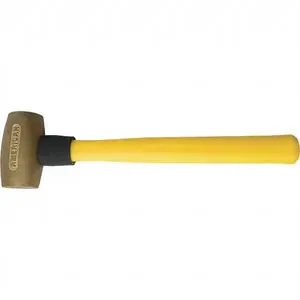 American Hammer AM35BRFG Dead Blow Hammer: 56 oz Head, 2" Face Dia, Brass Head