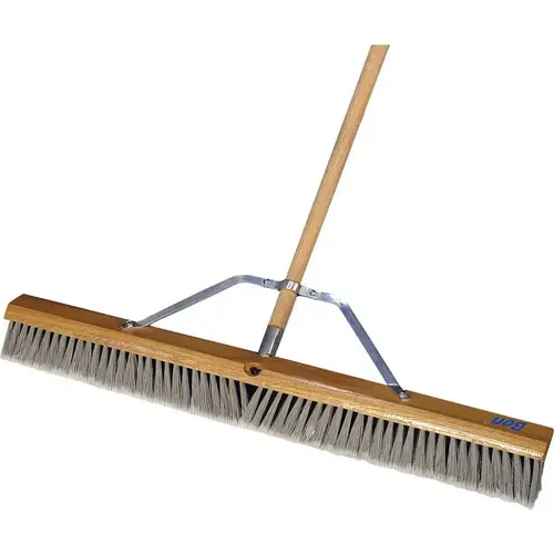 Push Broom: 36" Wide, Polystyrene Bristle