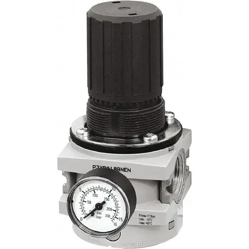 Compressed Air Regulator: 3/4" NPT, 254 Max psi, Hi-Flow Compressed Air Regulator: 3/4" NPT, 254 Max psi, Hi-Flow