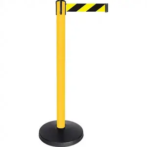 Tensator QPLUS-35-D4 Free Standing Retractable Barrier Post: Metal Post, Plastic Base