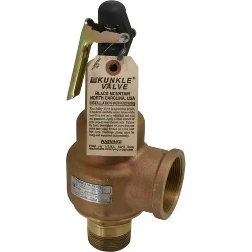 ASME Safety Relief Valve: 1-1/2" Inlet, 2,496 CFM, 150 Max psi ASME Safety Relief Valve: 1-1/2" Inlet, 2,496 CFM, 150 Max psi
