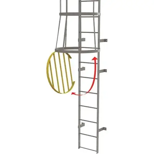 Ladder Accessories; Accessory Type: Door ; For Use With: Tri-Arc Fixed Yellow Steel Cage Ladders ; Material: Steel