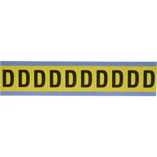 Number & Letter Label: "D", Rectangle, 0.875" Wide Number & Letter Label: "D", Rectangle, 0.875" Wide