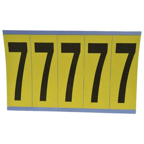 Number & Letter Label: "7", Rectangle, 1.75" Wide, 5" High