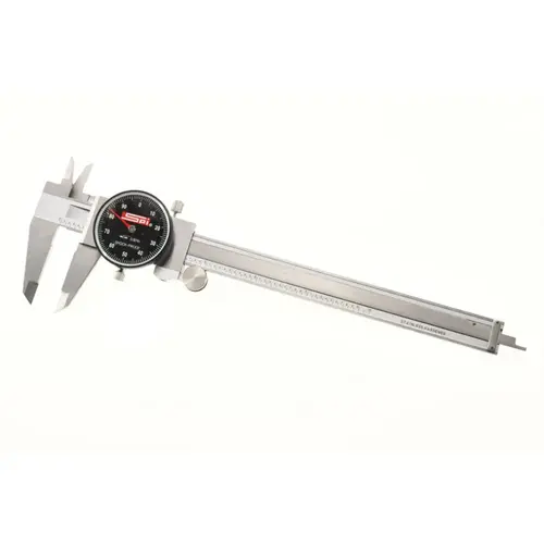 Dial Caliper: 6 inch Range, 0.001 inch Graduation, 0.1 inch per Revolution Satin Chrome Dial Caliper: 6 inch Range, 0.001 inch Graduation, 0.1 inch per Revolution Satin Chrome