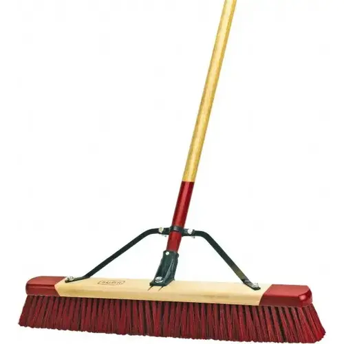 Push Broom: 24" Wide, Polyester Bristle