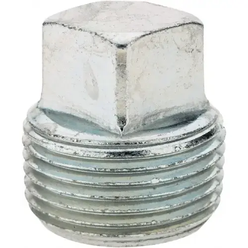 Industrial Pipe Square Head Plug: 3/4" Male Thread, MNPTF