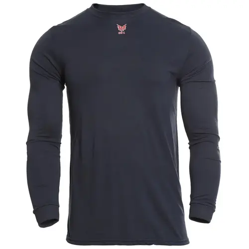 Base Layer Shirt: Nylon, Large, Navy Blue