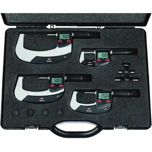 Electronic Outside Micrometer: 4", Carbide Tipped Measuring Face, IP65