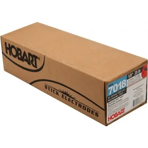 Stick Welding Electrode: 1/8" Dia, 14" Long, Mild Steel