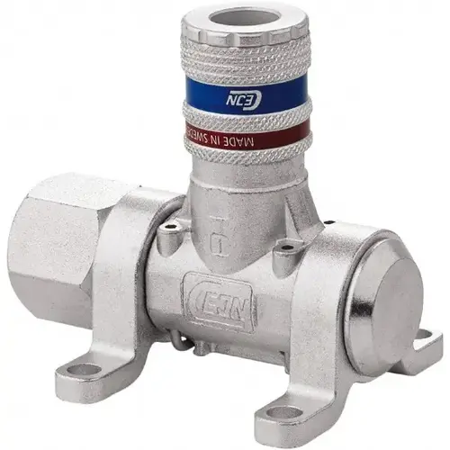 Manifold: 1/2" Inlet, 1/4" Outlet, 1 Inlet Port, 1 Outlet Port, 3" OAL, 2.28" OAW, 2.7" OAH