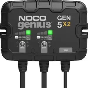 NOCO GEN5X2 Automotive Battery Chargers & Jump Starters; Battery Charger Type: Battery Maintainer Ring Terminal Set ; Amperage Rating: 10 ; Voltage: 120-240V AC ; Overall Width: 9 ; Overall Height: 7.20in ; Overall Depth: 5.39in