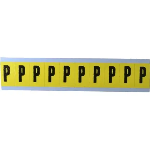 Number & Letter Label: "P", Rectangle, 0.875" Wide Number & Letter Label: "P", Rectangle, 0.875" Wide