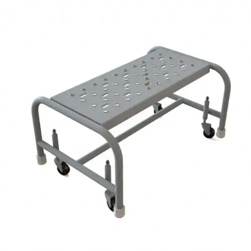 Step Stand Stool: 12" OAH, 24" OAW, 1 Step, Steel, Gray Step Stand Stool: 12" OAH, 24" OAW, 1 Step, Steel, Gray