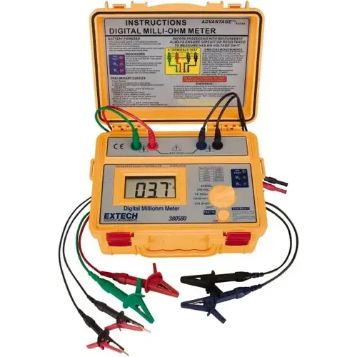 Digital LCD Display, 0.002 Megohm Electrical Insulation Resistance Tester & Megohmmeter