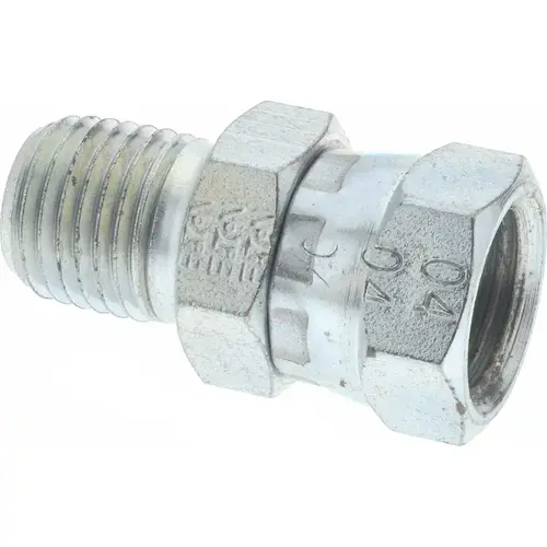 Industrial Pipe Adapter: 1/4-18 Female Thread, 1/4-18 Male Thread, MNPT x FNPSM Industrial Pipe Adapter: 1/4-18 Female Thread, 1/4-18 Male Thread, MNPT x FNPSM