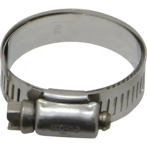 Worm Gear Clamp: SAE 20, 1 to 1-3/4" Dia, Stainless Steel Band Worm Gear Clamp: SAE 20, 1 to 1-3/4" Dia, Stainless Steel Band