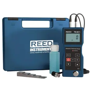 REED Instruments TM-8811-KIT Electronic Thickness Gages; Minimum Measurement (mm): 1.50; Minimum Measurement (Decimal Inch): 0.0500; Maximum Measurement (Inch): 7.9000; Maximum Measurement (mm): 200; Resolution (mm): 0.1000; Resolution (Decimal Inch): 0.001; Accuracy (mm): 1(0.5% + 0