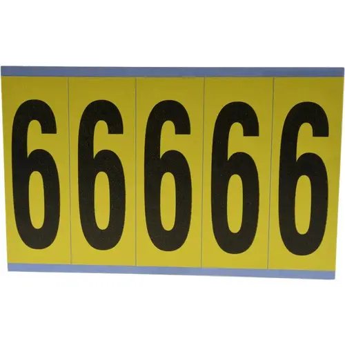 Number & Letter Label: "9", Rectangle, 1.75" Wide, 5" High