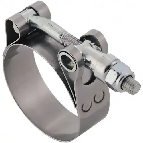 T-Bolt Hose Clamp: 2.5 to 2.81" Hose, 3/4" Wide, Stainless Steel