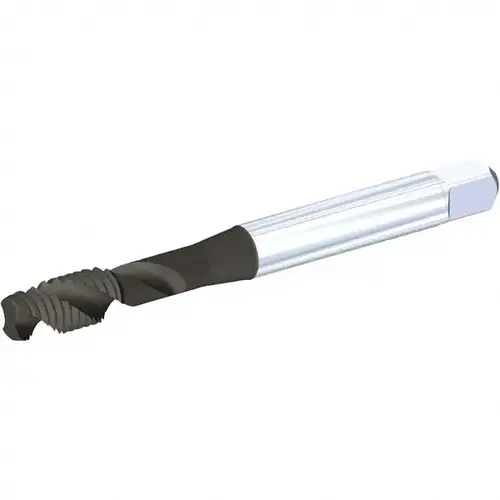 Spiral Flute Tap: M10x1.50 Metric Coarse, 2 Flutes, Modified Bottoming, 6H Class of Fit, Vanadium High Speed Steel, TiN/CrC/C Coated Spiral Flute Tap: M10x1.50 Metric Coarse, 2 Flutes, Modified Bottoming, 6H Class of Fit, Vanadium High Speed Steel, TiN/CrC/C Coated