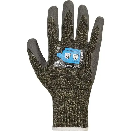 Cut & Puncture Resistant Gloves; Style: Knit ; Coating Material: Latex ; Coating Coverage: Palm & Fingers ; Glove Type: Cut, Puncture & Abrasion-Resistant ; ANSI/ISEA Cut Resistance Level: A5 ; Primary Material: Emerald CX; Kevlar Cut & Puncture Resistant Gloves; Style: Knit ; Coating Material: Latex ; Coating Coverage: Palm & Fingers ; Glove Type: Cut, Puncture & Abrasion-Resistant ; ANSI/ISEA Cut Resistance Level: A5 ; Primary Material: Emerald CX; Kevlar