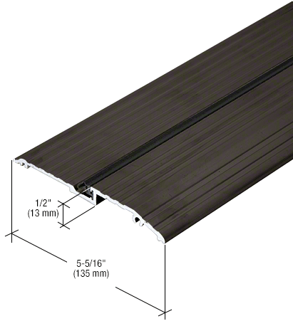 CRL-U.S. Aluminum TH82122 Low Profile Threshold, Dark Bronze/Black Anodized Class 1 - 21'-4" Stock Length