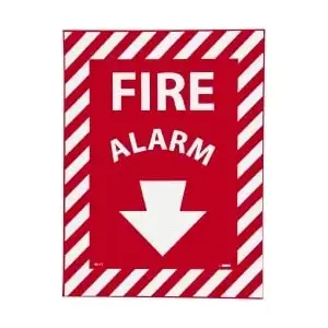 NATIONAL MARKER COMPANY GL11P Fire Alarm, Pressure Sensitive Vinyl Fire Sign