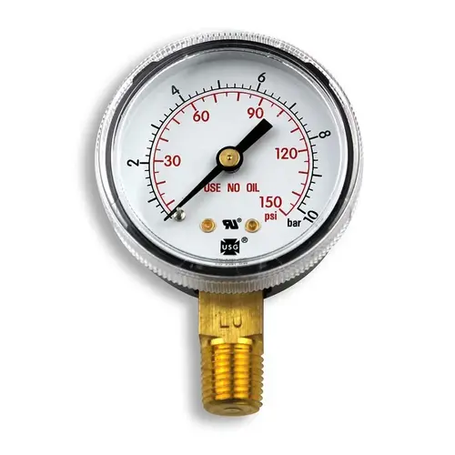 Pressure Gauge, 1/4" NPT Bottom Stem, 150 PSI