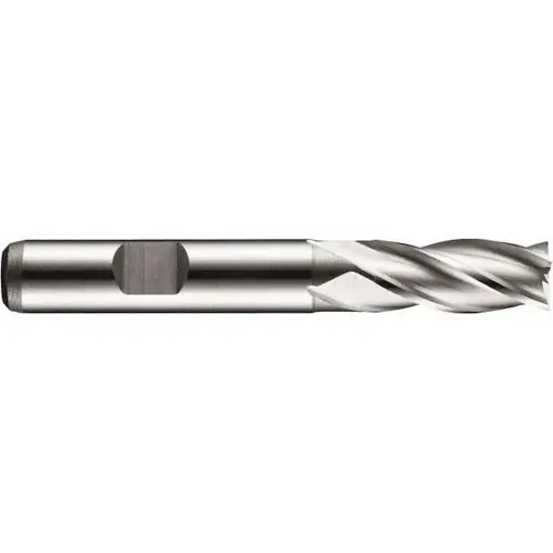 Roughing & Finishing End Mill: 18 mm Dia, 4 Flutes, Square End, High Speed Steel Bright/Uncoated