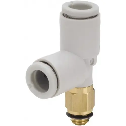 Push-to-Connect Tube Fitting: Male Run Tee, M6 x 1 Thread Push-to-Connect Tube Fitting: Male Run Tee, M6 x 1 Thread