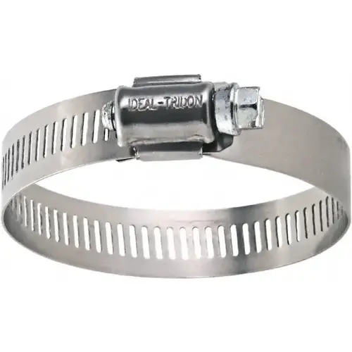 Worm Gear Clamp: SAE 24, 1 to 2" Dia, Stainless Steel Band